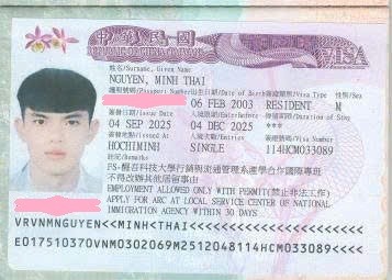 Chúc mừng học sinh Nguyễn Minh Thái đã có visa du học Đài Loan hệ Vừa học vừa làm