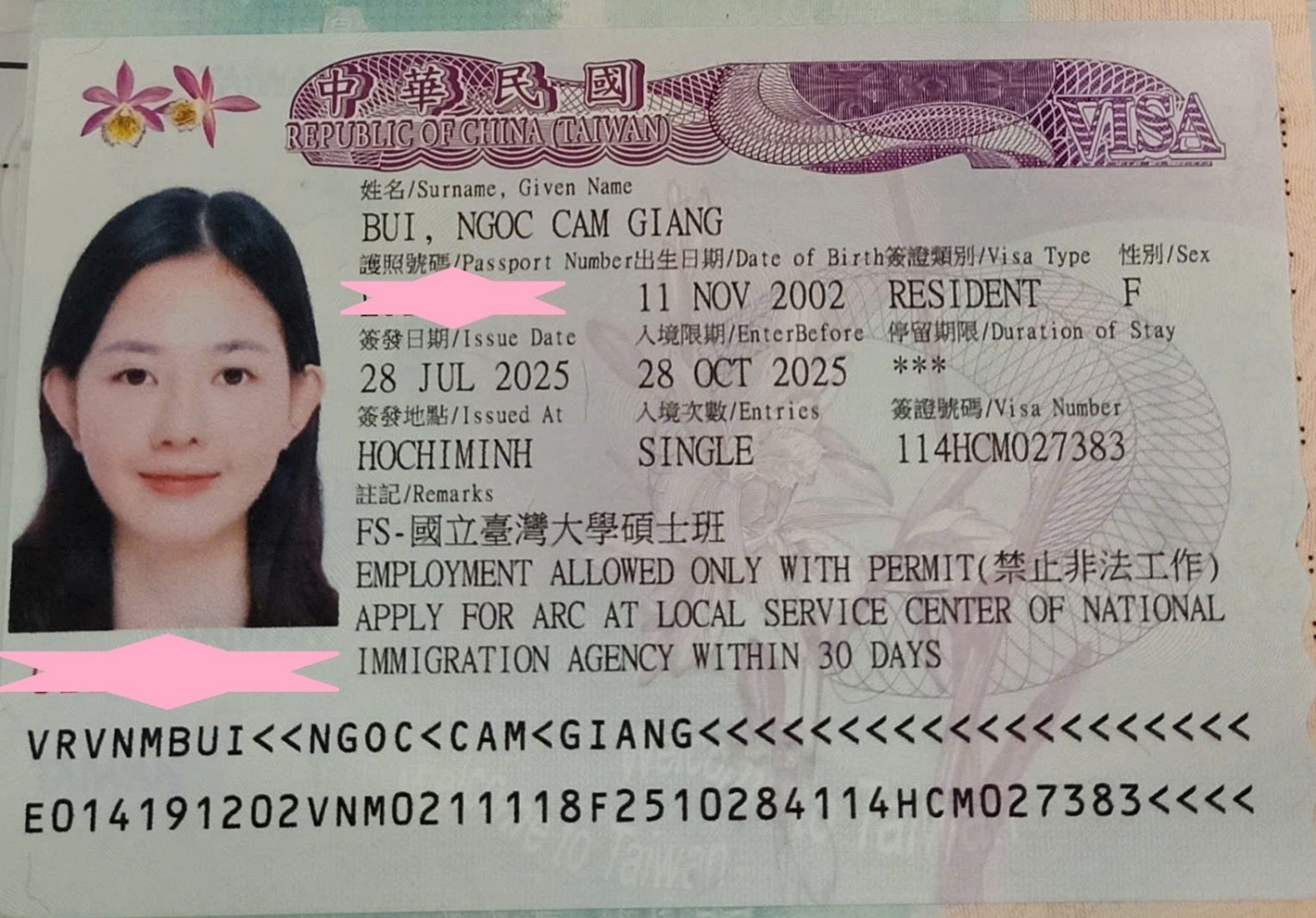 Chúc mừng Bùi Ngọc Cẩm Giang nhận học bổng 100% học phí và trợ cấp sinh hoạt phí hệ thạc sĩ trường NTU