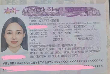 Chúc mừng học sinh Phạm Nguyệt Quỳnh đã nhận học bổng MOE du học Đài Loan